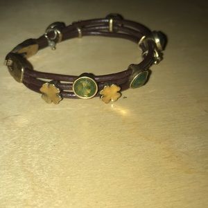 Lucky Brand leather shamrock bracelet